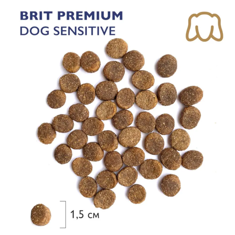 Brit premium dog sensitive сухой корм для взрослых собак всех пород с чувствительным пищеварением с ягненком и индейкой - 1 кг в интернет-зоомагазине Pets Room