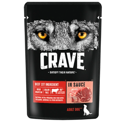Crave корм консервированный для собак говядина в соусе (пауч) 85гр в интернет-зоомагазине Pets Room