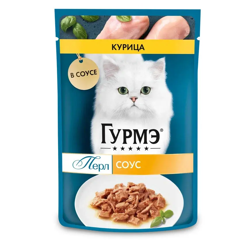 Гурмэ перл нежное филе влажный корм для кошек, с курицей в соусе 75 г фото фото №1 Гурмэ перл нежное филе влажный корм для кошек, с курицей в соусе 75 г в интернет-зоомагазине Pets Room