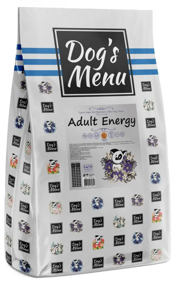 Dog`s menu adult energy 25/11 сухой корм для взрослых активных собак - 10 кг в интернет-зоомагазине Pets Room