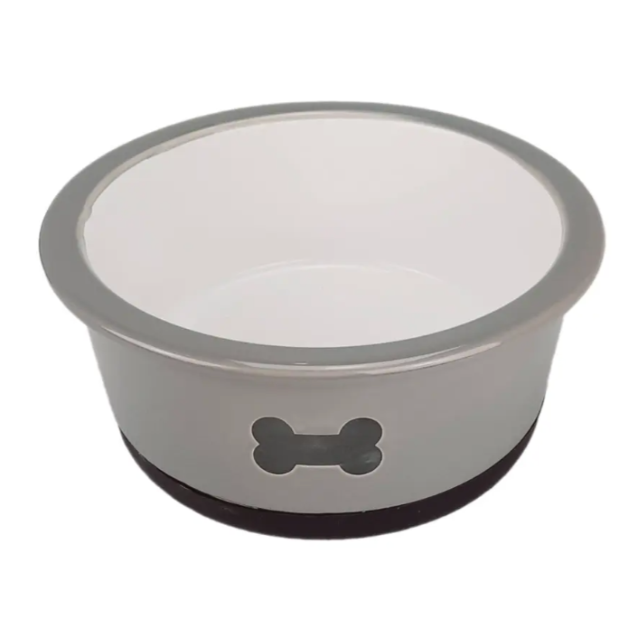 Миска керамическая с резиновым дном "кость" (0,66 л.) (10702070/270524/5015052) в интернет-зоомагазине Pets Room