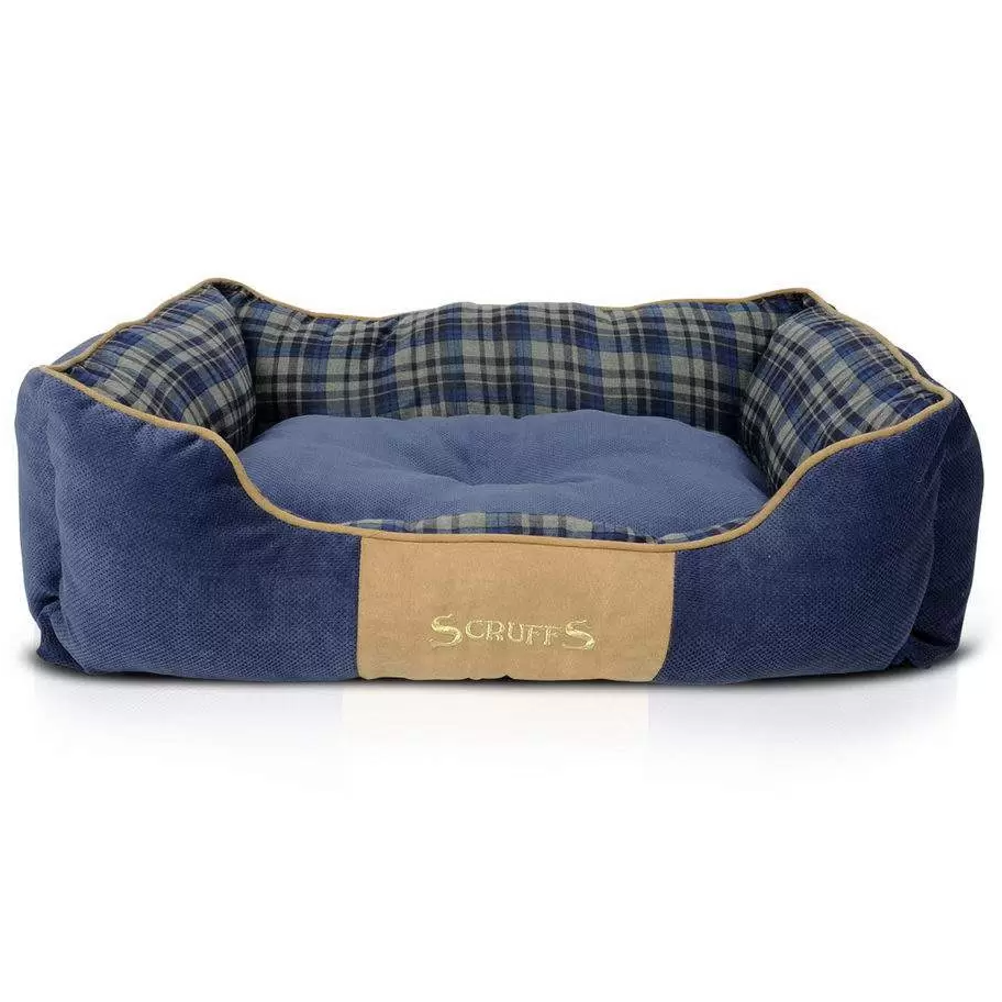 Scruffs лежак для животных с бортиками "highland", синий, 90х70x25см в интернет-зоомагазине Pets Room