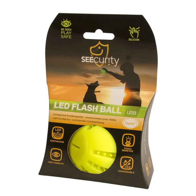 Duvo+ игрушка для собак интерактивная "мяч светящийся", жёлтый, 6.3см в интернет-зоомагазине Pets Room