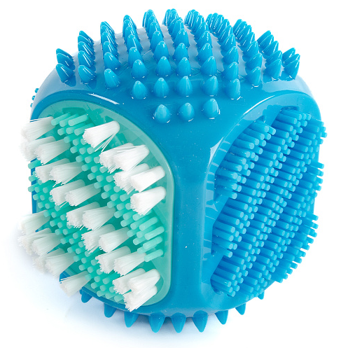 Elitedog игрушка для собак резиновая "куб с щёткой", голубая, 7.9х7.5х7см в интернет-зоомагазине Pets Room