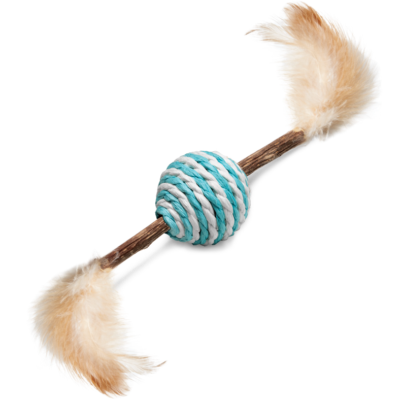 Игрушка для кошек из мататаби "шарик полосатый", d40/220мм, серия natural, triol в интернет-зоомагазине Pets Room