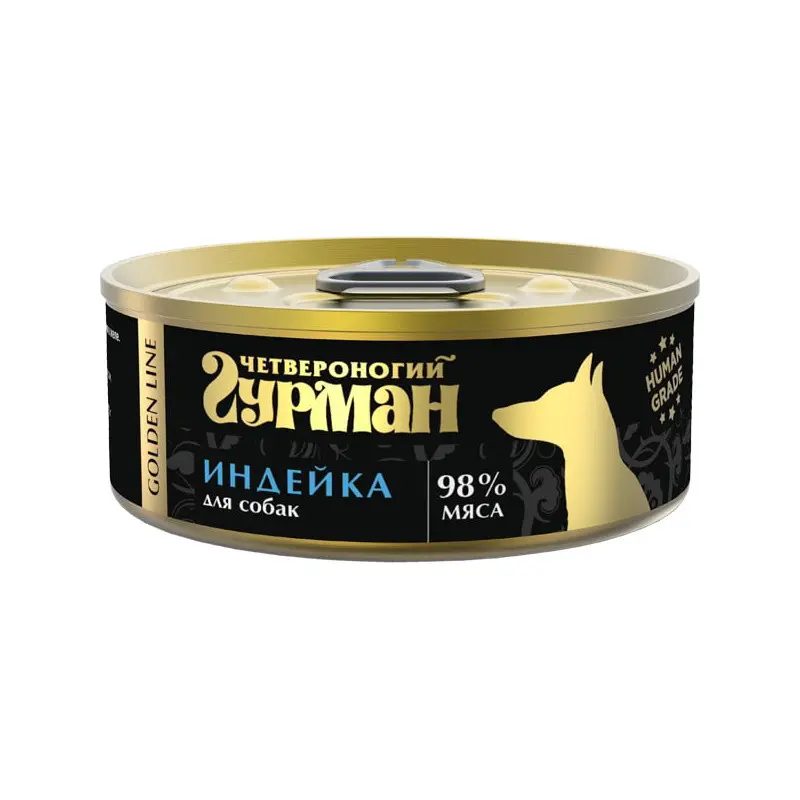 Четвероногий гурман кон.д/собак голден индейка натуральная в желе 100гр в интернет-зоомагазине Pets Room