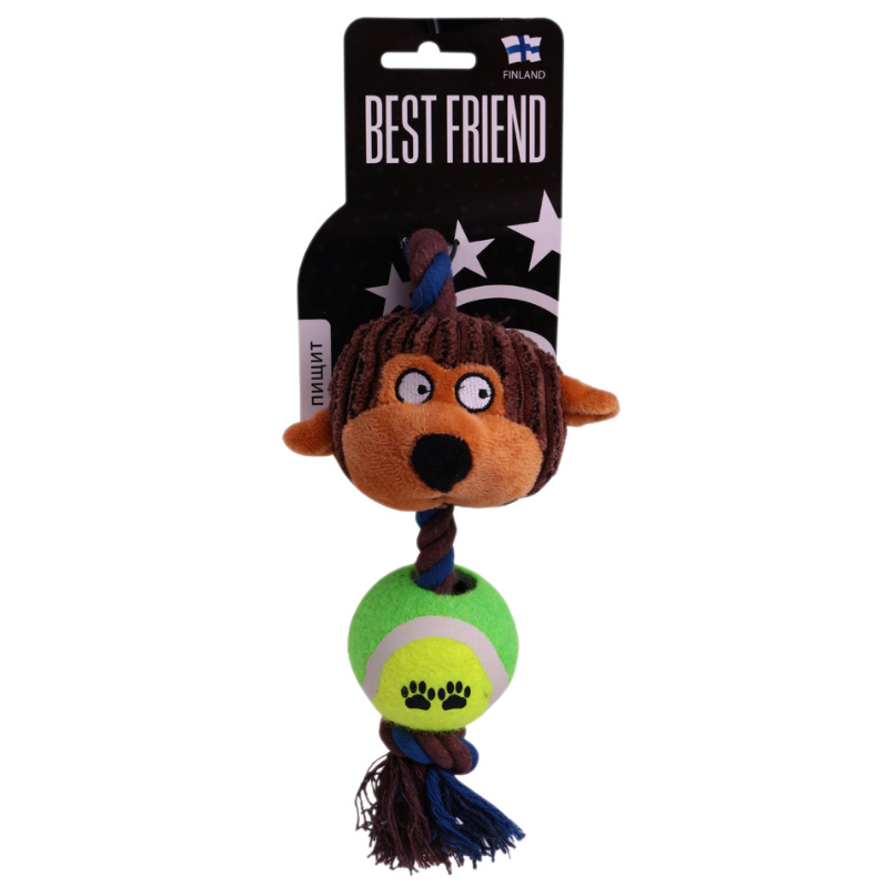 Игрушка для собак на хб верёвке с теннисным мячиком lionpets обезьяна ut1036 24 см в интернет-зоомагазине Pets Room