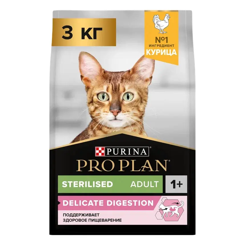 Pro plan cat adult sterilised сухой корм для стерилизованных кошек с курицей - 3 кг в интернет-зоомагазине Pets Room