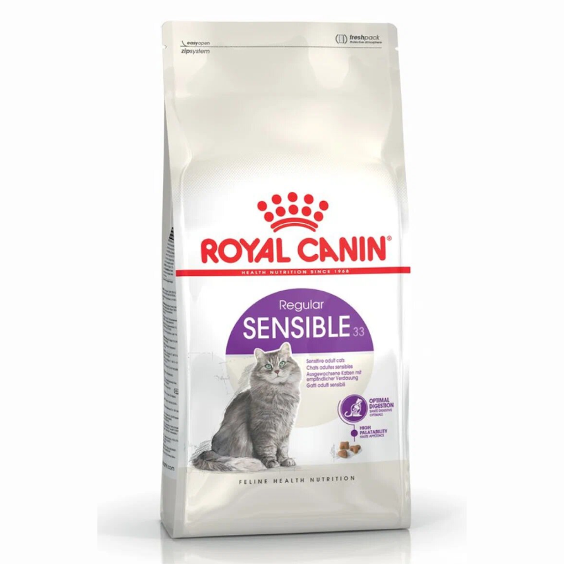 ROYAL CANIN SENSIBLE 33 4 кг сухой корм для кошек с чувствительной пищеварительной системой в возрасте от 1 года до 7 лет 1х6 в интернет-зоомагазине Pets Room