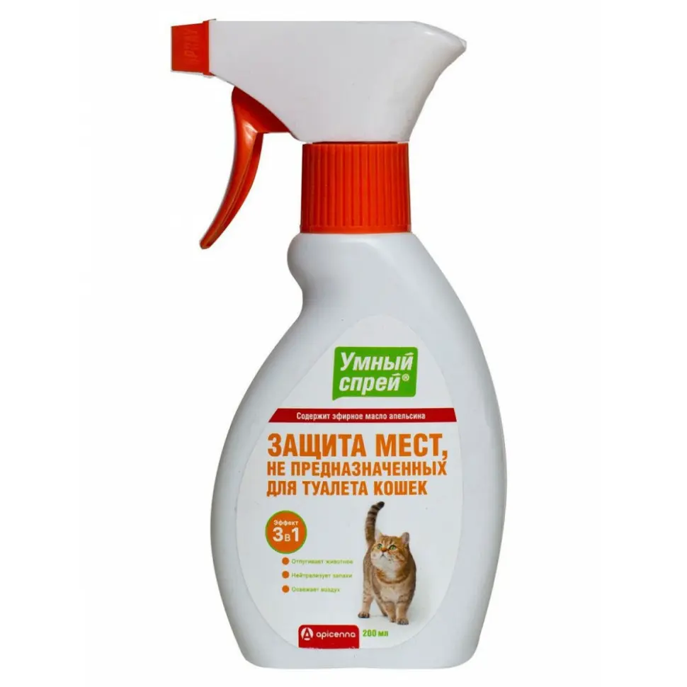 Apicenna умный спрей защита мест, не предназначенных для туалета кошек - 200 мл в интернет-зоомагазине Pets Room