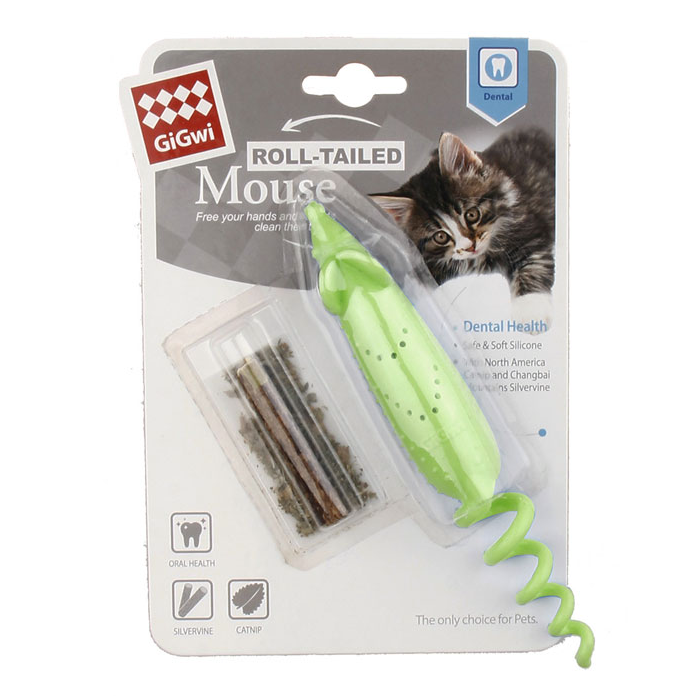 85030 Игрушка для кошек мышка резиновая 16,5 см, серия refillable catnip, gigwi в интернет-зоомагазине Pets Room