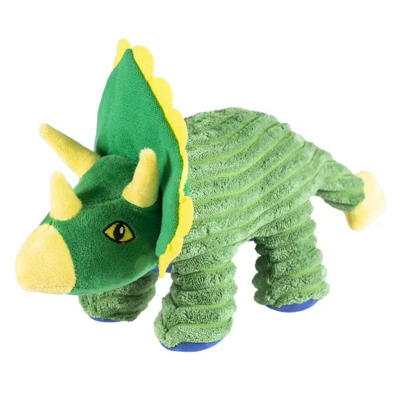 Duvo+ игрушка для собак мягкая "динозавр - трицератопс", зелёная, 34х17х18см!! в интернет-зоомагазине Pets Room