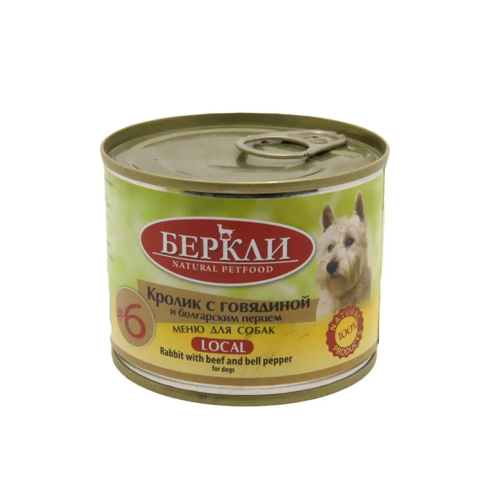 Беркли кон. д/собак всех стадий жизни кролик с говядиной и болгарским перцем №6 200гр в интернет-зоомагазине Pets Room