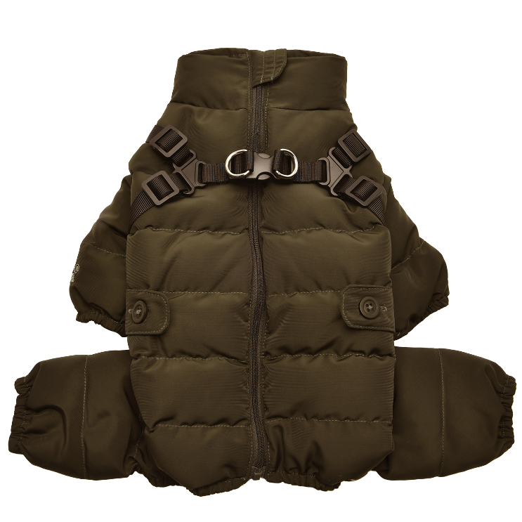 Puppia комбинезон для собак утеплённый со шлейкой "soft onesie", хаки, xxl в интернет-зоомагазине Pets Room