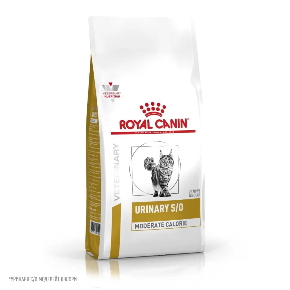 Royal canin urinary s/o moderate calorie сухой диетический корм для взрослых кошек, предрасположенных к набору веса, при мочекаменной болезни - 1,5 кг в интернет-зоомагазине Pets Room
