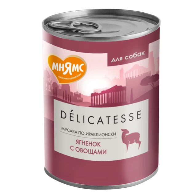 Влажный корм мнямс деликатес паштет из ягненка с овощами для собак всех пород "мусака по-ираклионски" 400 г в интернет-зоомагазине Pets Room
