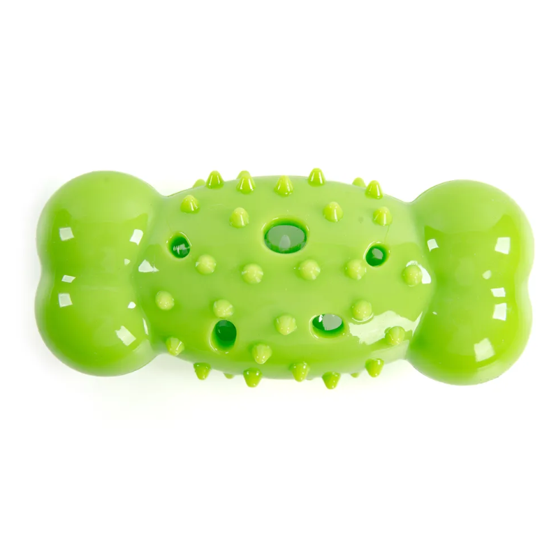 Elitedog игрушка для собак резиновая "хрустящая косточка", зелёная, 13.5х5.6х4.2см в интернет-зоомагазине Pets Room