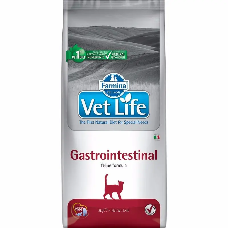 Farmina vet life cat gastrointestinal сухой корм для взрослых кошек при заболеваниях желудочно-кишечного тракта - 2 кг в интернет-зоомагазине Pets Room