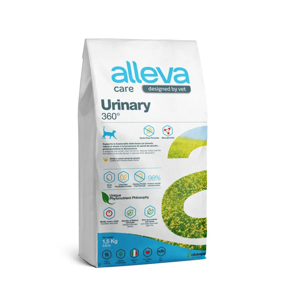 Alleva care cat adult urinary 360 сухой диетический корм для взрослых кошек для растворения струвитных камней - 1,5 кг в интернет-зоомагазине Pets Room