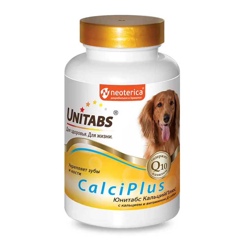 Unitabs calciplus витамины с q10 для собак - 100 табл. в интернет-зоомагазине Pets Room