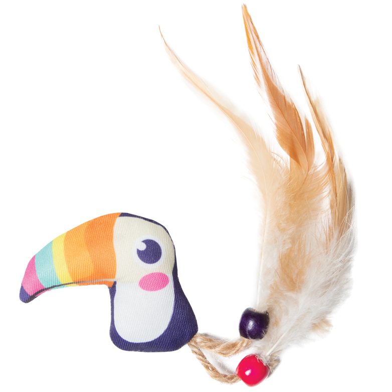 Игрушка для кошек "тукан с перьями", 60/150мм, triol в интернет-зоомагазине Pets Room