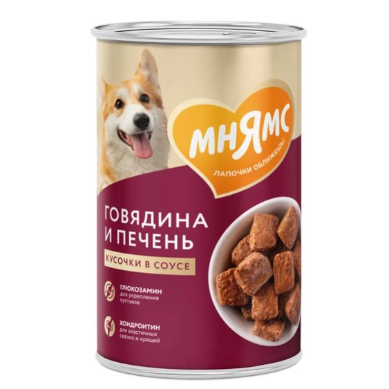 Влажный корм мнямс кусочки в соусе с говядиной и печенью для собак всех пород «здоровые суставы» 400 г в интернет-зоомагазине Pets Room