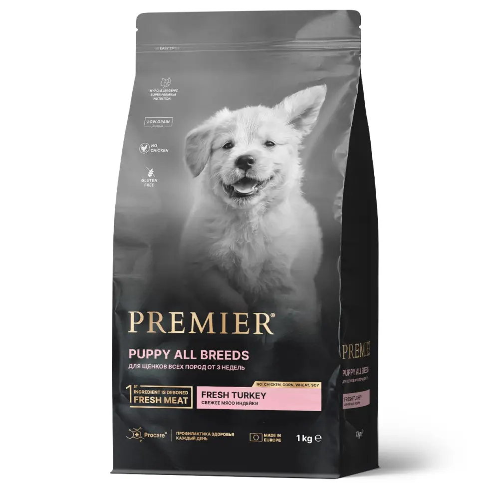 Premier dog turkey puppy сухой корм для щенков, свежее мясо индейки - 1 кг в интернет-зоомагазине Pets Room