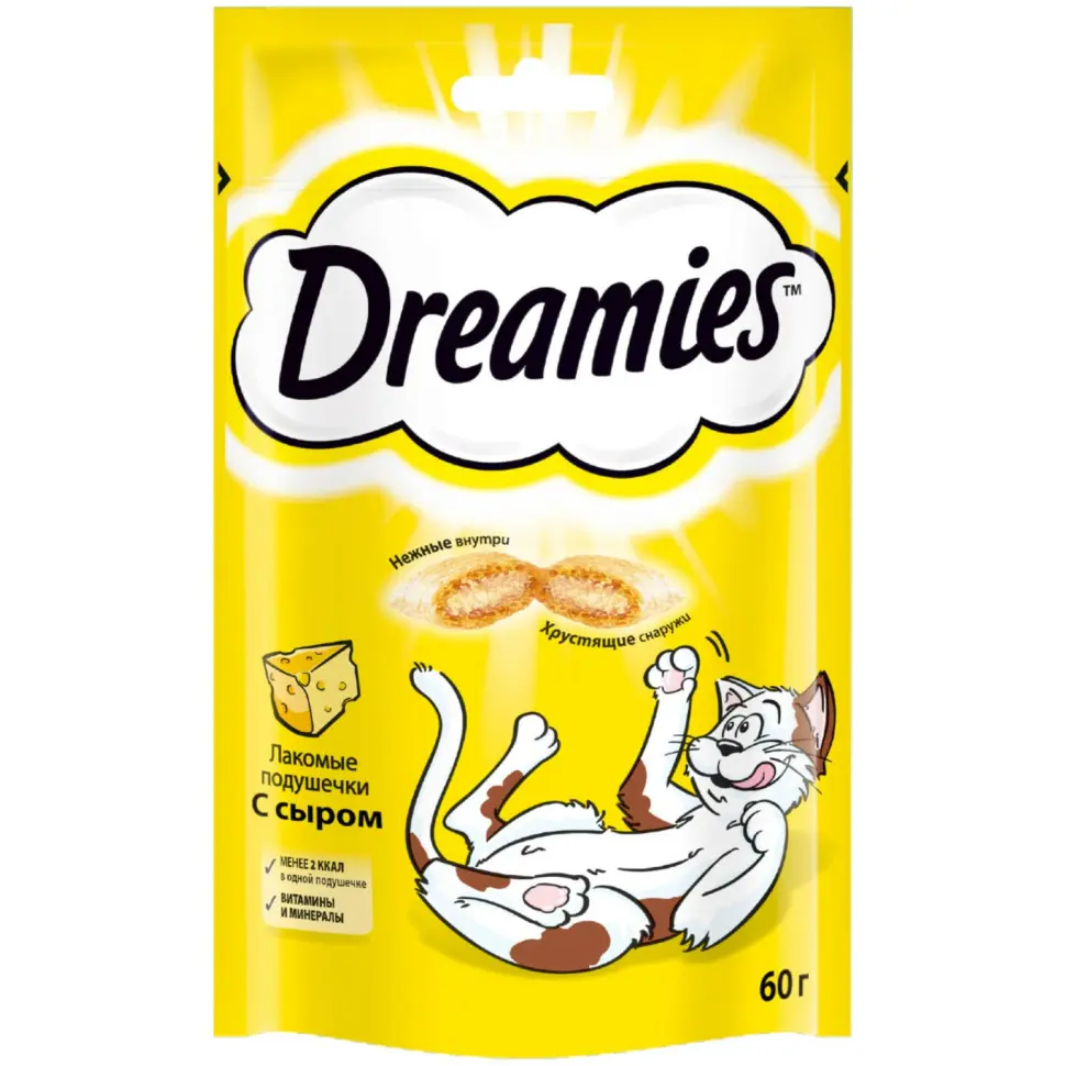 Dreamies лакомые подушечки для кошек с сыром - 60 г в интернет-зоомагазине Pets Room
