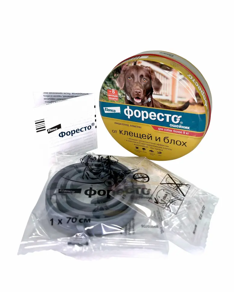 Bayer foresto ошейник от клещей и блох для собак более 8 кг - 70 см в интернет-зоомагазине Pets Room