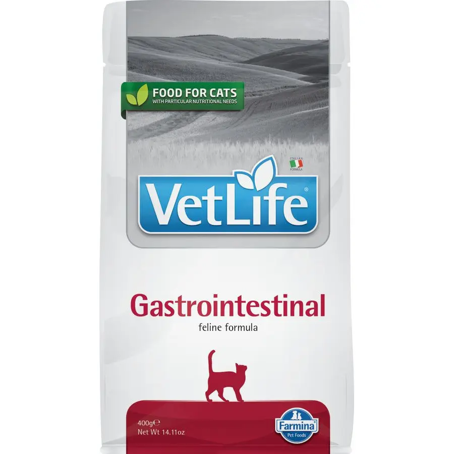 Farmina vet life cat gastrointestinal сухой корм для взрослых кошек при заболеваниях желудочно-кишечного тракта - 400 г в интернет-зоомагазине Pets Room