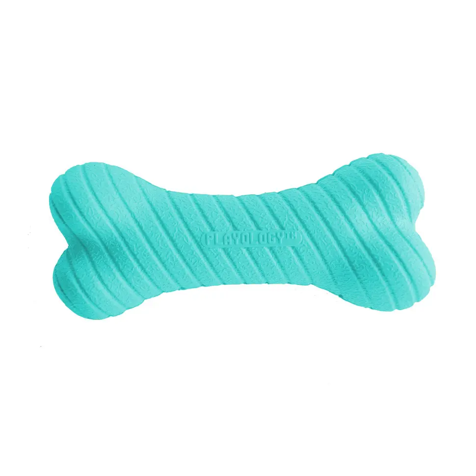 Playology dual layer bone двухслойная жевательная косточка для собак с ароматом арахиса, большая, голубой в интернет-зоомагазине Pets Room