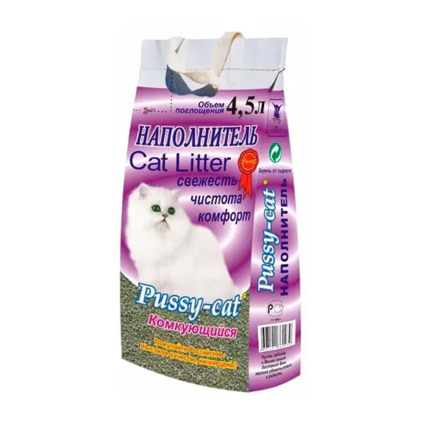 Pussy-cat 4,5 л комкующийся наполнитель для кошачьих туалетов в интернет-зоомагазине Pets Room