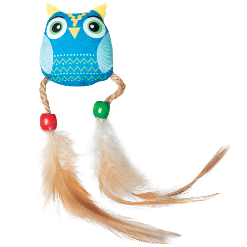 Игрушка для кошек "совенок с перьями", 55/150мм, triol в интернет-зоомагазине Pets Room