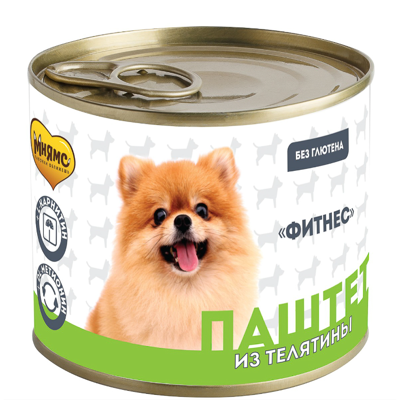 Влажный корм мнямс паштет из телятины для собак всех пород «фитнес» 200 г в интернет-зоомагазине Pets Room