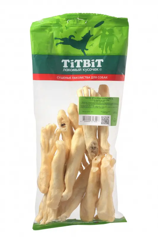 Titbit лакомство для собак лапки кроличьи большие xl - 100 г в интернет-зоомагазине Pets Room