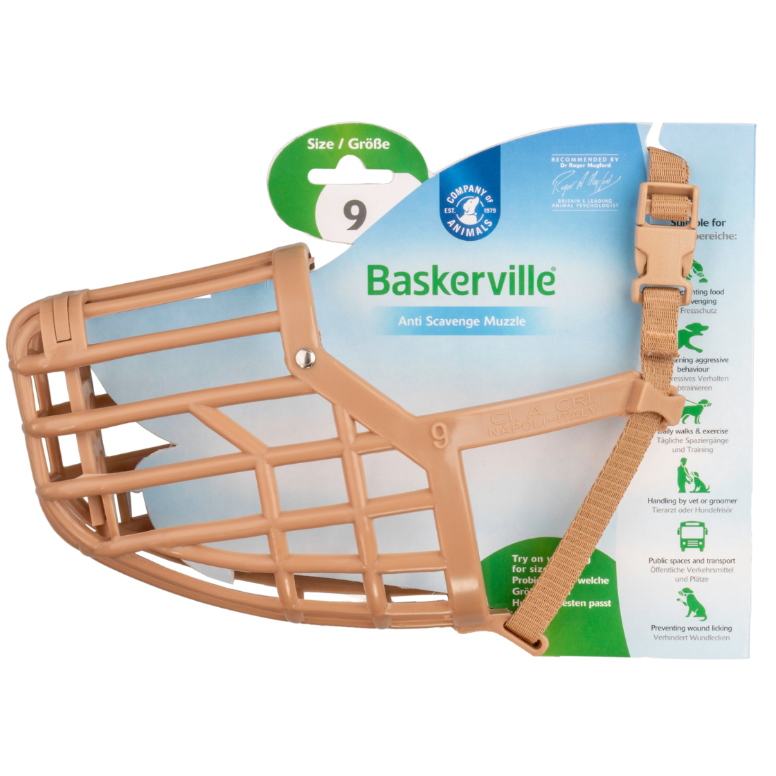 Coa намордник для собак "baskerville anti scavenge", size 10, пластик, 9х36см фото Coa намордник для собак "baskerville anti scavenge", size 10, пластик, 9х36см в интернет-зоомагазине Pets Room