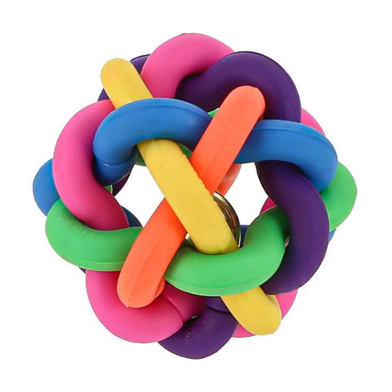 "Молекула" цельнолитая из резины с бубенчиком 6см в интернет-зоомагазине Pets Room