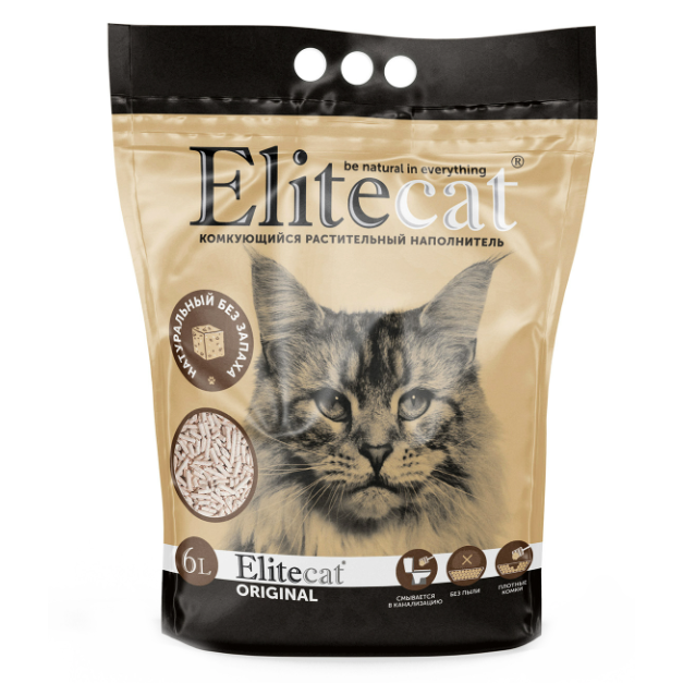 Elitecat наполнитель комкующийся, растительный "tofu original", 6л / 2.7кг в интернет-зоомагазине Pets Room