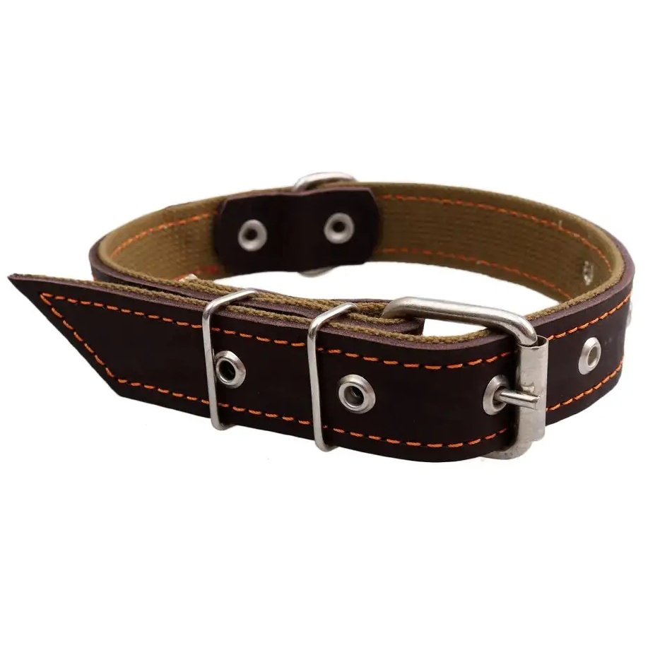 Ошейник кож. №15 в 2 кожи 1/2 (32 см) rich breed в интернет-зоомагазине Pets Room