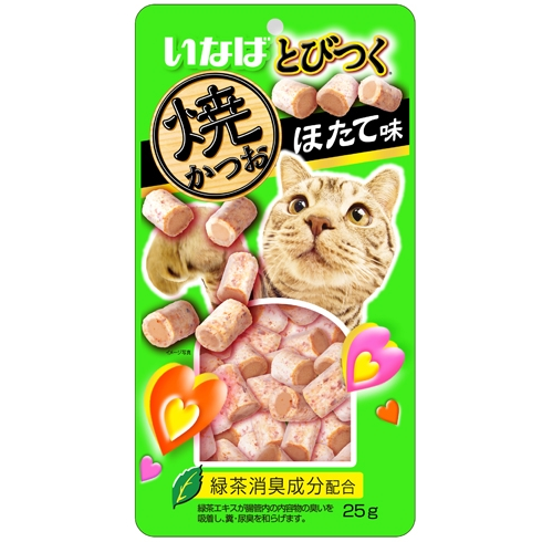 Qsc-216 inaba tobitsuku yaki katsuo запеченное лакомство для кошек со вкусом морскогогребешка 25г в интернет-зоомагазине Pets Room