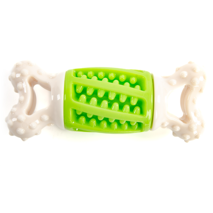 Elitedog игрушка для собак комбинированная "косточка", бело-зелёная, 14.2х5.7х4.7см в интернет-зоомагазине Pets Room