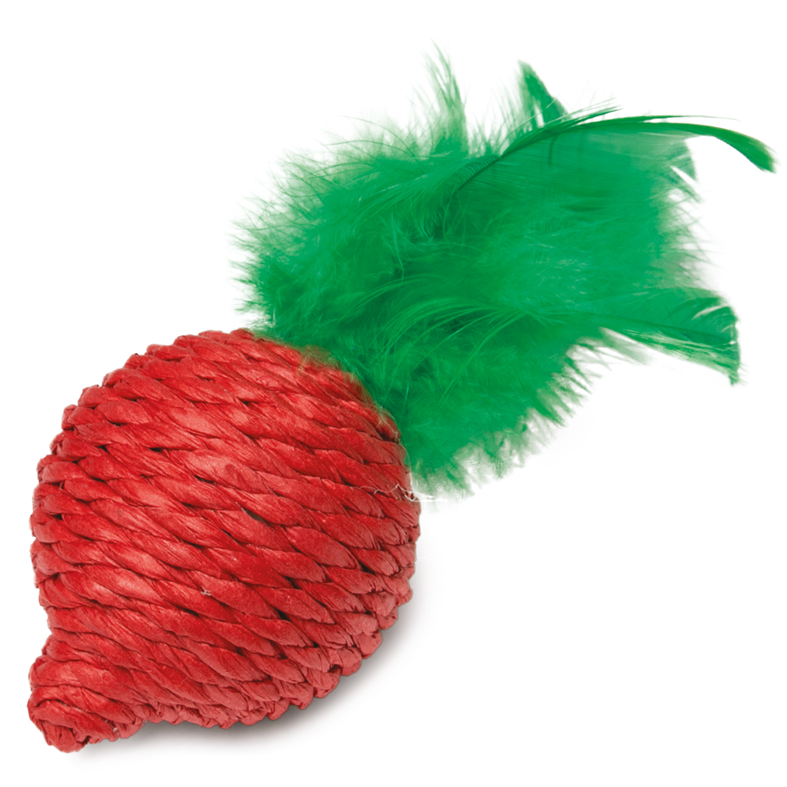 Игрушка для кошек "свекла с перьями", 60/120мм, серия natural, triol в интернет-зоомагазине Pets Room