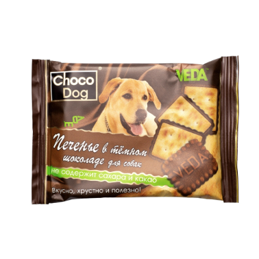 Veda choco dog 30 г печенье в темном шоколаде лакомство для собак в интернет-зоомагазине Pets Room