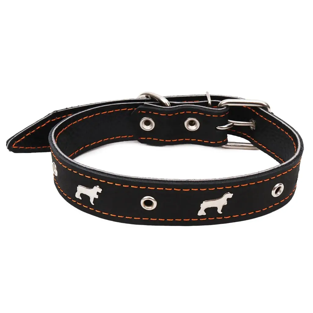 Ошейник кож. №25 на брезенте укр (50 см)  rich breed в интернет-зоомагазине Pets Room