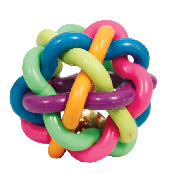 Игрушка для собак из цельнолитой резины "мяч-лабиринт с колокольчиком", d65мм, triol в интернет-зоомагазине Pets Room