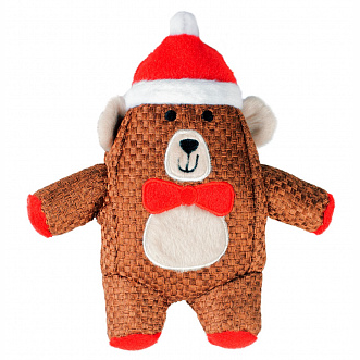 Duvo+ игрушка для собак мягкая "новогодний мишка с бабочкой", коричневый, 24х19х6см!! в интернет-зоомагазине Pets Room