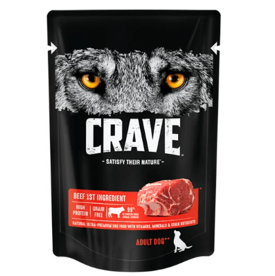 Crave корм консервированный для собак говядина в желе (пауч) 85гр в интернет-зоомагазине Pets Room