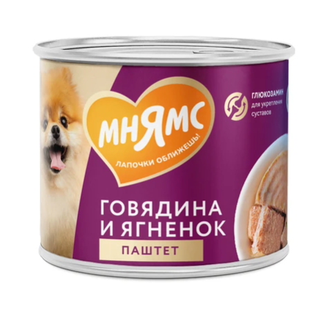 Влажный корм мнямс паштет из говядины и ягненка для собак всех пород «здоровые суставы» 200 г в интернет-зоомагазине Pets Room