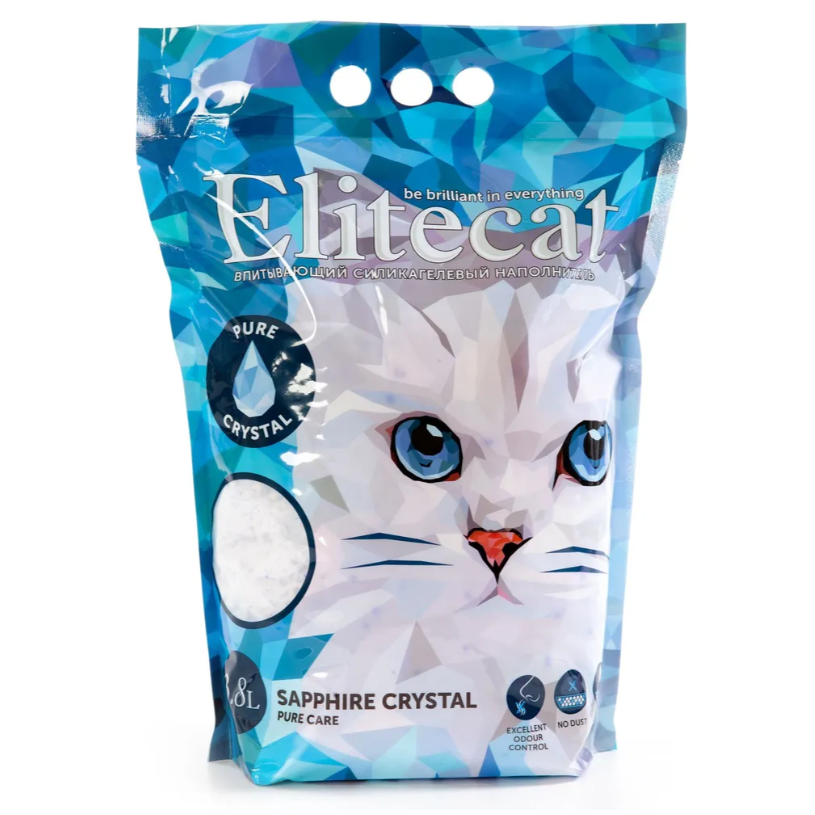 Elitecat наполнитель впитывающий силикагель без запаха "crystal pure", 3.8л в интернет-зоомагазине Pets Room