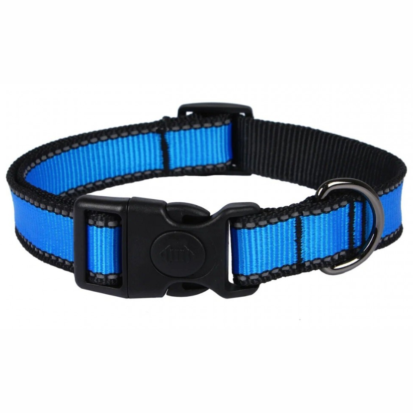 Ошейник look s нейлон фиксатор св/от 15" 25-35 rich breed онл-115 голубой в интернет-зоомагазине Pets Room